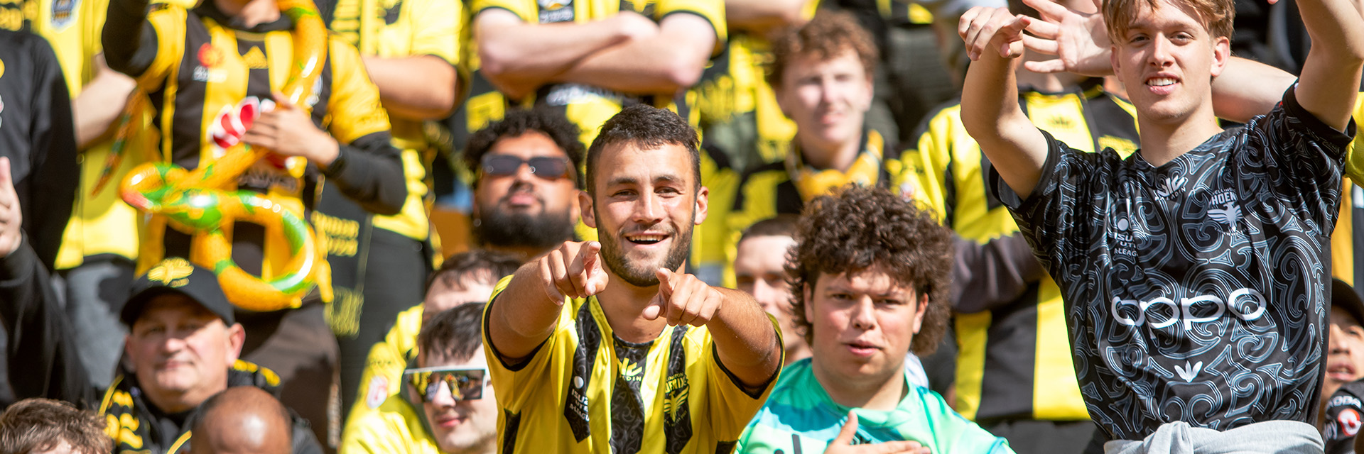 Fan at Wellington Phoenix vs Auckland FC Derby 2 Nov